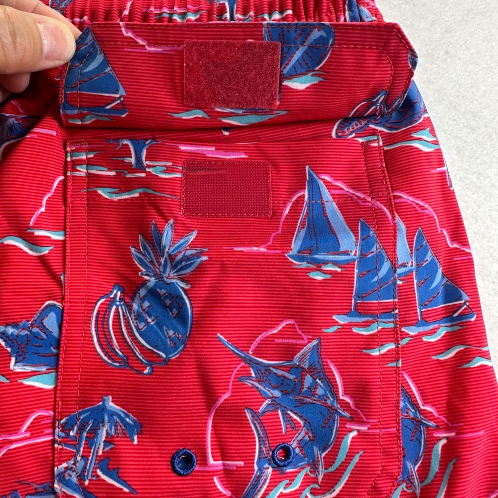Vineyard Vines Mens XS Chappy Trunks Icons Sailors Red Nautical Swim Shorts NEW - Picture 6 of 16